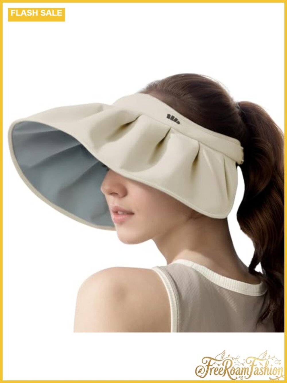 Wide Brim Foldable UV Protection UPF50+ Sun Visor Hat for Women Outdoor Travel